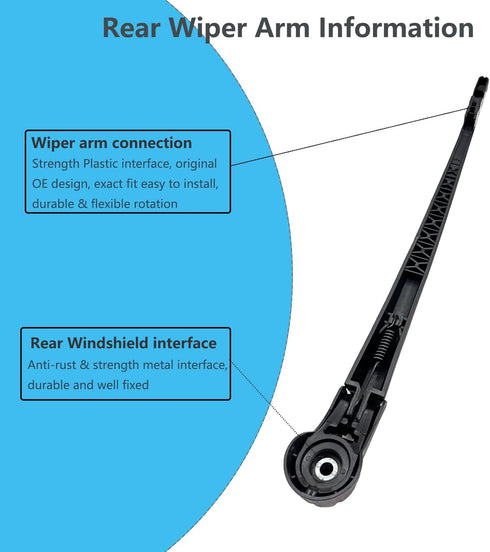 Rear Window Wiper Arm & Blade Replacement for Honda Pilot 2009-2015 Rear Windshield Wiper Arm & Blade, Factory OE Style Rear Window Wiper Arm Blad...