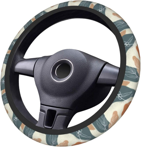 Foruidea Desert Leaf Car Steering Wheel Cover Neoprene Automotive Steering Wheel Cover Anti Slip and Sweat Absorption Auto Car Wrap Cover Fit Most...
