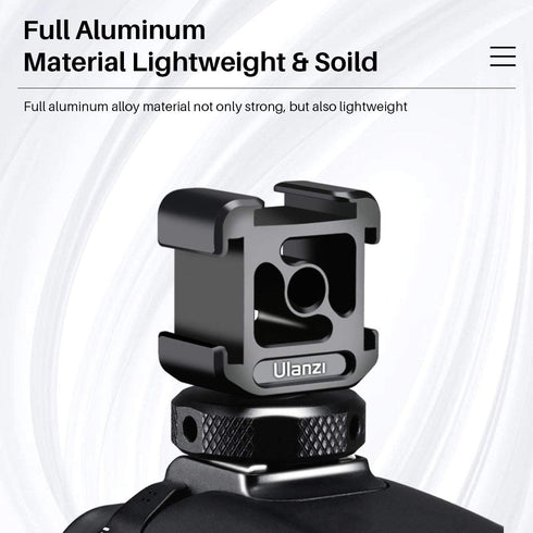 ULANZI PT-12 Camera Hot Shoe Extension Bracket with Triple Cold Shoe Mounts for Microphone LED Video Light, 1/4'' Screw for Magic Arm, Aluminum Sh...