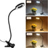 LED Clip On Light Reading Light, 10 Dimmable Brightness Gooseneck Clamp Desk Ring Light with Metal Bookmark for Reading Makeup Bedside (Size:Lamp+...