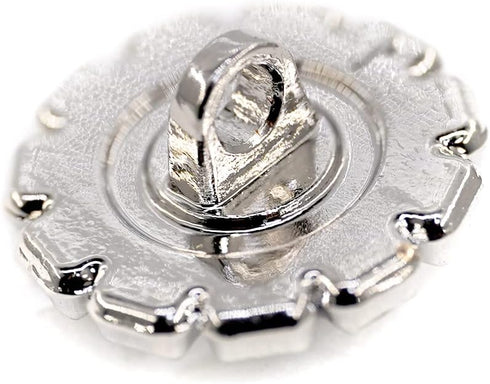 Gear Shape Rhinestone Silver Faux Pearl Sewing Shank Buttons 20 Pcs - 12.5mm, 1/2"...
