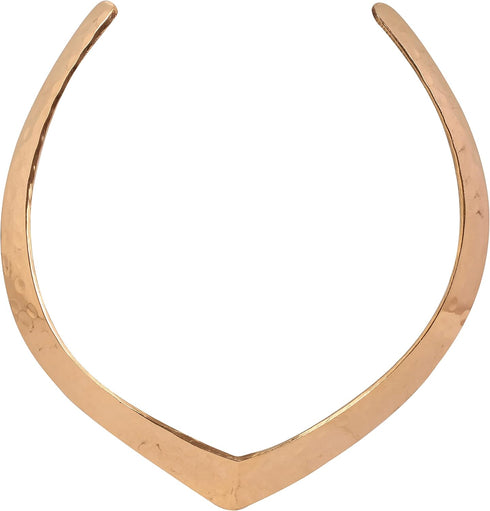 Touchstone NEW Indian Bollywood Bling Handcrafted Hammered Designer Jewelry Attractive Torque Necklace In Gold Tone For Women....