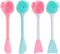 4 Pack Silicone Facial Cleansing Brush 4 in 1, Beomeen Double-Ended Silicone Face Exfoliating Wash Scrub Brush Dual Face for Face Skincare and Mas...