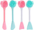4 Pack Silicone Facial Cleansing Brush 4 in 1, Beomeen Double-Ended Silicone Face Exfoliating Wash Scrub Brush Dual Face for Face Skincare and Mas...