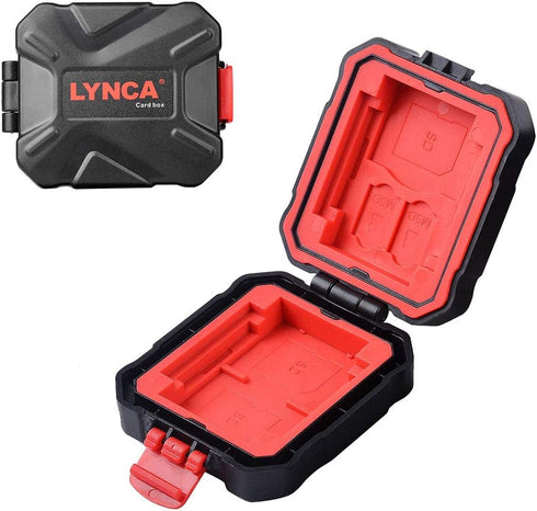 LYNCA Memory Card Case Holder, Memory Card Hard Protector Case Professional Water-Resistant Anti-Shock Camera Card Storage Box for 3 SD Cards 2 TF...