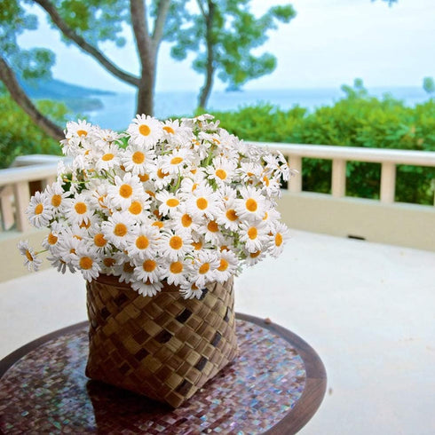 AmyHomie Artificial Flowers, Silk Daisy, Artificial Gerber Daisy for Home Decoration, Artificial Daisy for Wedding Decoration (White)...