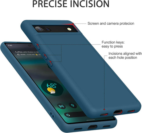 Amzpas Silicone Phone Case Compatible with Google Pixel 6A, Soft Protective Smart Phone Case for Women Men, Durable Anti-Scratch Shockproof Phone ...