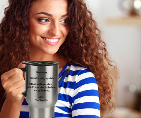 SPREADPASSION – Dear Sister Tumbler – Stainless Steel Novelty Tumbler for Birthday and Anniversary Parties – Gift Idea for Appreciate on Christmas...