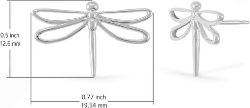 Boma Jewelry Sterling Silver Large Dragonfly Stud Earrings...
