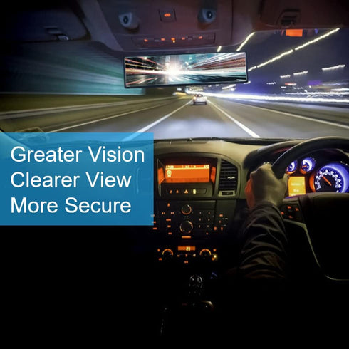 Car Rearview Mirror 12 Inch HD Glass Anti Glare Clip On Panoramic Wide Angle Car Interior Rear View Mirror Accessories for Car SUV Trucks (Blue)...