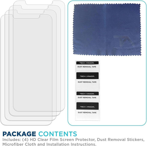 Tech Armor HD Clear Film Screen Protector Designed for Apple iPhone 11 and iPhone Xr 6.1 Inch 4 Pack 2019......