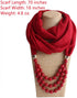 Vintage Chiffon Scarf For Women Imitation Pearls Pendant With Necklace Soft Winter Neck Wrap Infinity Scarves...