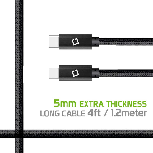 Type C to Type C Data Charging Cable, 4ft (1.2m) long Reversible USB Type-C Charge & Data Sync Cable for Samsung Galaxy S8/S8 Plus, Nintendo Switc...
