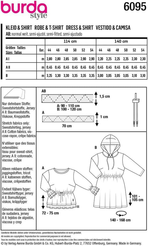 New Look U06095A Misses Dresses Sewing Pattern...