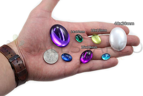 40x30mm Large Flat Back Oval Acrylic Cabochons Rhinestones Plastic Gems Embellishments for Crafts, Costumes, Card Invitations, Jewelry, Cosplay - ...