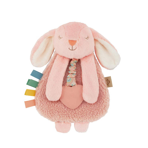 Itzy Ritzy - Itzy Lovey Including Teether - Baby Lovey with Teether, Textured Ribbons & Dangle Arms - Features Crinkle Sound, Sherpa Fabric and Mi...