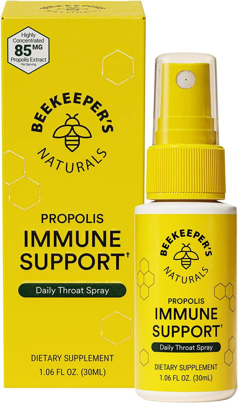 Propolis Throat Spray by Beekeeper's Naturals - 95% Bee Propolis Extract, Natural Immune Support & Sore Throat Relief - Antioxidants, Keto, Paleo,...