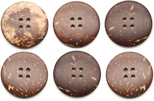 CRAFTMEMORE 4 Holes Coconut Shell Button for Linen Shirt Buttons, Arts, Crafts, Garment Sewing B89 (20mm, 12pcs)...