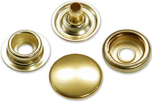 HolsterSmith Metal Snap Sets - (Line 24) - (Brass) - (10 Sets) - for Leather, Holsters, Sheaths, Pouches, and Clothing...