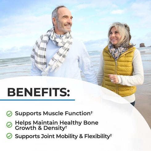 Bone Strength Supplement with Calcium Magnesium Vitamin D3 K2 Zinc (60 Day Supply) 8 Bone Building Nutrients for Bone & Muscle Support - High Abso...
