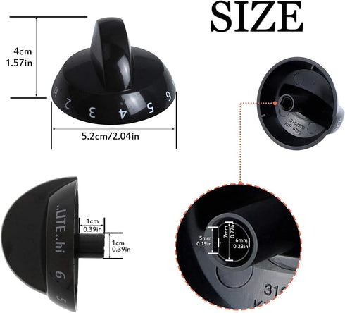 Swess 316220009 Range Burner Knob for Compatible with 316220009 Knob 1379610 AP4322122 1379610 AH1991531 PS1991531?4 Pack?