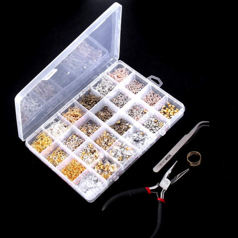 Hypoallergenic Earring Hooks Hicdaw 2500Pcs Earring Making Kit Earring Hooks with Jump Rings Earring Backs Pliers Tweezers Jump Ring Opener for DI...