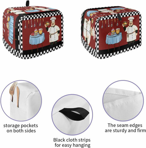 Toaster Cover 4 Slice, Black and White, Polyester, Dust Cover Protection...
