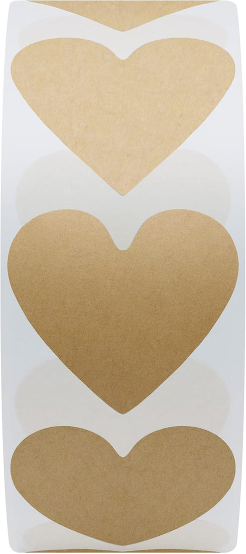 Hybsk 1000pcs Kraft Heart Stickers 30mm Love Stickers for Envelope Seals Crafting Scrapbooking (Kraft)...