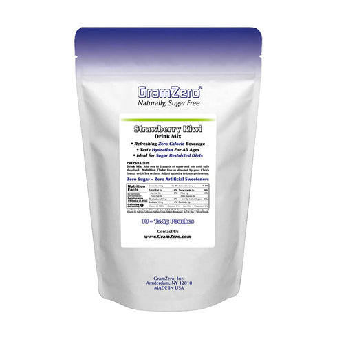 GramZero Strawberry Kiwi, Sugar Free Drink Mix, Pitcher Pack, Great For Nutrition Club Loaded Tea, Zero Calorie, Stevia Sweetened...