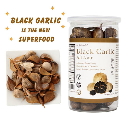 Orgnisulmte Canada Black Garlic Fermented for 90 Days 100% Natural Multi Clove Garlic Hand Selected in CANADA,Ready to Eat 8 oz...