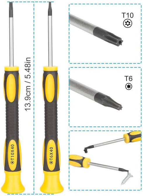 Buspoll Torx Screwdriver Set star Screwdrivers with T3 T4 T5 T6 T7 T8 T10, ESD Tweezers,Philip/Slotted? Camera, Mac, Computer, Xbox, and PS4 Repai...