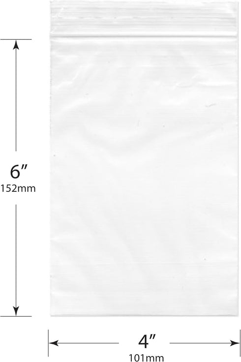 Plymor 4" x 6" (Pack of 50), 6 Mil Industrial Duty Zipper Reclosable Plastic Bags...