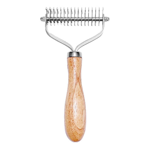 Pet Hair Removal Comb Solid Wood Metal Pet Brush Bilateral Grooming Tool Matting And Grooming Of Tangled Hairs For Cats, Large Dogs, Small Dogs...