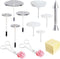 12 PCS Cake Decorating Supplies, Woohome 8 PCS 2 Style Cake Flower Nail, 2 PCS Flower Lifters and 1 PCS Wood Flower Nails Holder, 1 PCS Cake Icing...