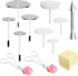 12 PCS Cake Decorating Supplies, Woohome 8 PCS 2 Style Cake Flower Nail, 2 PCS Flower Lifters and 1 PCS Wood Flower Nails Holder, 1 PCS Cake Icing...