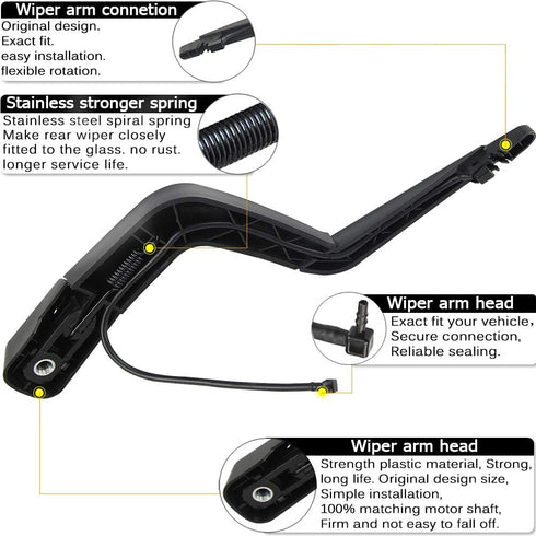 For Genuine 15276248 Window Wiper Arm Set-Replacement For GMC Acadia,Saturn Outlook 2007-2012, Rear Windshield Wiper Arm Blade Assembly-Factory OE...