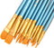 1 Set of 10 Pieces Synthetic Hair Paint Brushes, Blue, for Acrylic, Oil and Watercolor Painting...