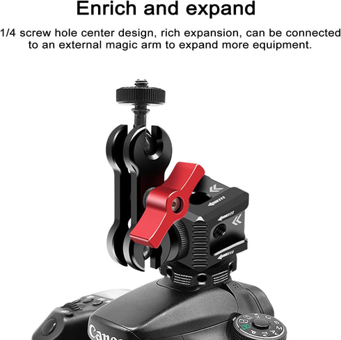 Suptig 3 Port Cold Shoe Mount with 1/4"-20 Thread for Camera Cage Flash LED Monitor Microphone etc....