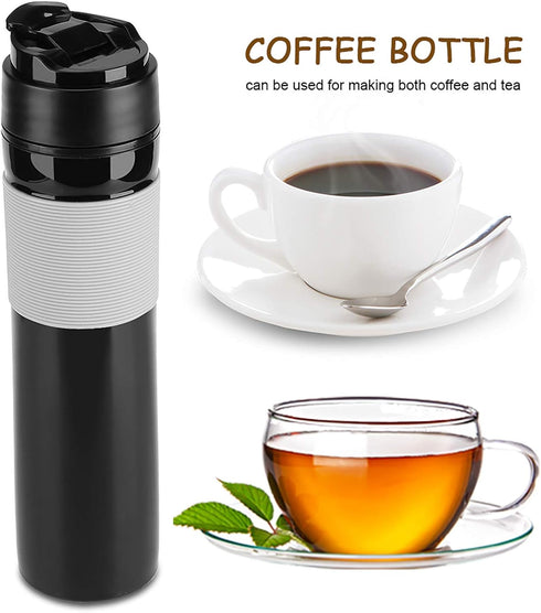 Fdit Portable Mini Espresso Maker Hand Held Pressure Caffe Espresso Machine Compact Manual Coffee Maker for Home Office Travel Outdoor(Black)...