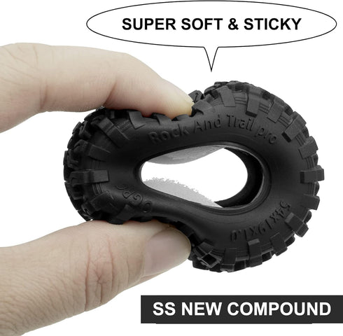 OGRC 1.0 Tires Dual Stage Foam Tyres Soft & Sticky for 1/24 SCX24 Gladiator Bronco C10 JLU Deadbolt B17 FCX24 1/18 TRX4-M - Rock and Trail Pro...