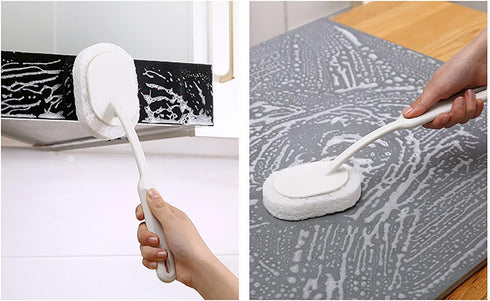 Sponge Wipe with Handle, 2 in 1 Brush Bathroom Wall Cleaning Brush, Bathtub Sponge Brush, Floor Tile Brush, Kitchen Brush,Bathtub Scrubber...