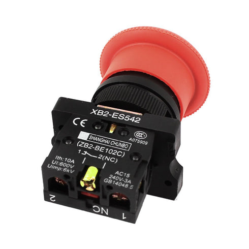 uxcell Emergency Stop 22mm Latching SPST NC 2 Pin Mushroom Push Button Switch......