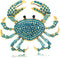 Rhinestone Crab Brooch Pin for Women Girls Gold Plated Fashion Crystal Marine Animal Brooches Lapel Pins Shiny Exaggerated Cute Holiday Vacation C...