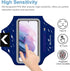Running Armband with Headset Bag for Samsung Galaxy S25, S24, S23,S22,Zipper Slot Car Key Holder, Workouts Sports Phone Arm Band (Blue)...