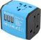 JIYHF International Travel Plug Adapter, Mobile Phones Charger All-in-One International Plug Adapter with 3 USB Ports and 1 AC Socket Adaptor for ...