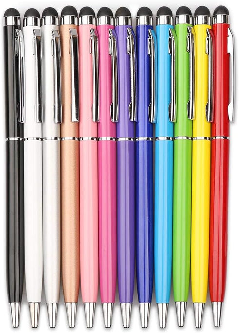 homEdge Stylus Pen and Ink Pen Set of 12 Pack, Universal 2 in 1 Capacitive Stylus Ball Point Pens Compatible with iPad, iPhone, Samsung, Kindle To...