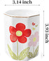 Pen Holder for Desk, Ceramic Makeup Brush Holder for Women,Gold 3D Engrave Retro Floral Flowers Design Love Hearts Pencil Holder Desktop Desk Orga...
