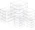 20pcs Small Plastic Storage Boxes Square Clear Containers with Lids Craft Organizers for Small Items, Bead, Jewelry, Office Supplies, 5 Sizes...