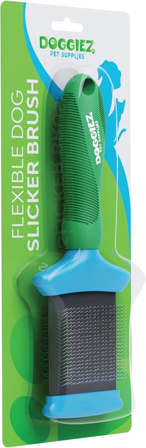 Slicker Brush for Dogs, Cats & Puppies - Deshedding Grooming Brush for Shedding Hair, Fur - Flexible Comb for Grooming Long Haired & Short Hair Br...