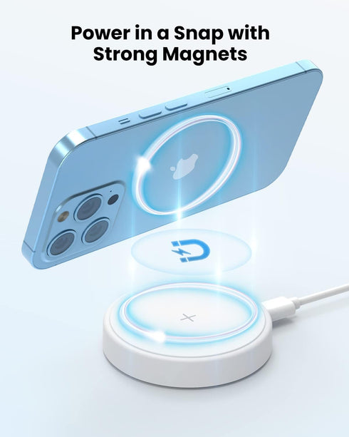 Magnetic Wireless Charger for Apple: MGG Mag-Safe Charging Pad for iPhone 15/14/13/12 Pro Max/Plus/Mini - Mag Charger Pad for AirPods Pro 3 2 with...